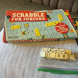 Scrabble for Juniors Board Game - Classic Red and Yellow